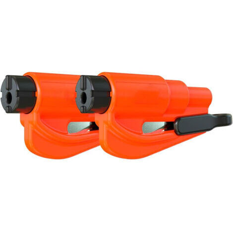 Porte-clés de sécurité de voiture, brise-vitre et coupe-ceinture de sécurité, marteau d'urgence (paquet de 2, orange)