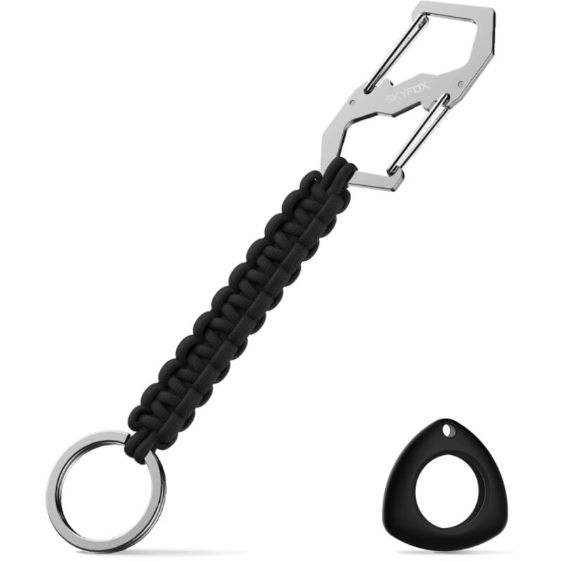 Porte-clés de survie en paracorde, mousqueton, anneau tressé, outil multifonction EDC pour clés, couteau, lampe torche, camping, randonnée, sac à dos