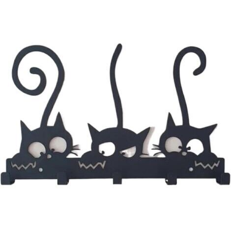 Porte-clés d'orchestre en métal, Porte-Manteau Suspendu pour Les Besoins de Rangement de la Barre, Crochet Mural en métal, décoration Murale, Chat