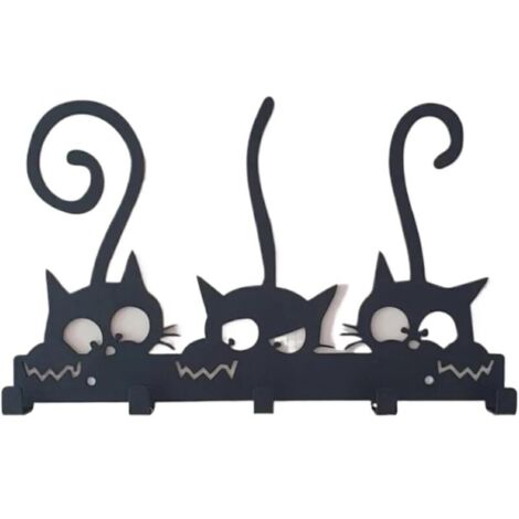 Porte-clés d'orchestre en métal, Porte-Manteau Suspendu pour Les Besoins de Rangement de la Barre, Crochet Mural en métal, décoration Murale, Chat