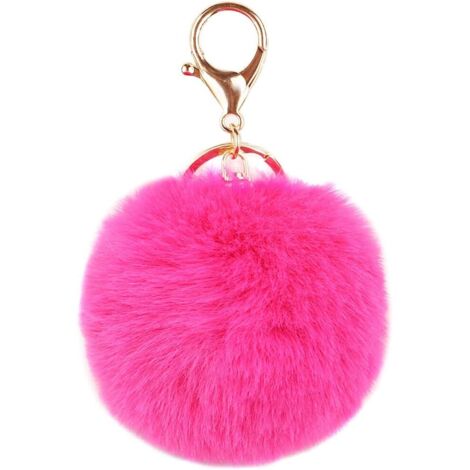 Porte-clés Doux En Peluche Charme Anneau Porte-clés Sac De Boules En Fausse Fourrure