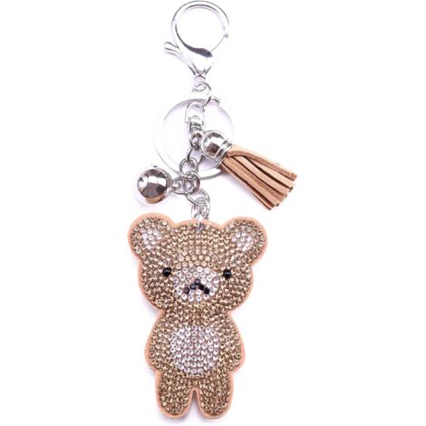 Porte-clés en cristal ours en peluche,