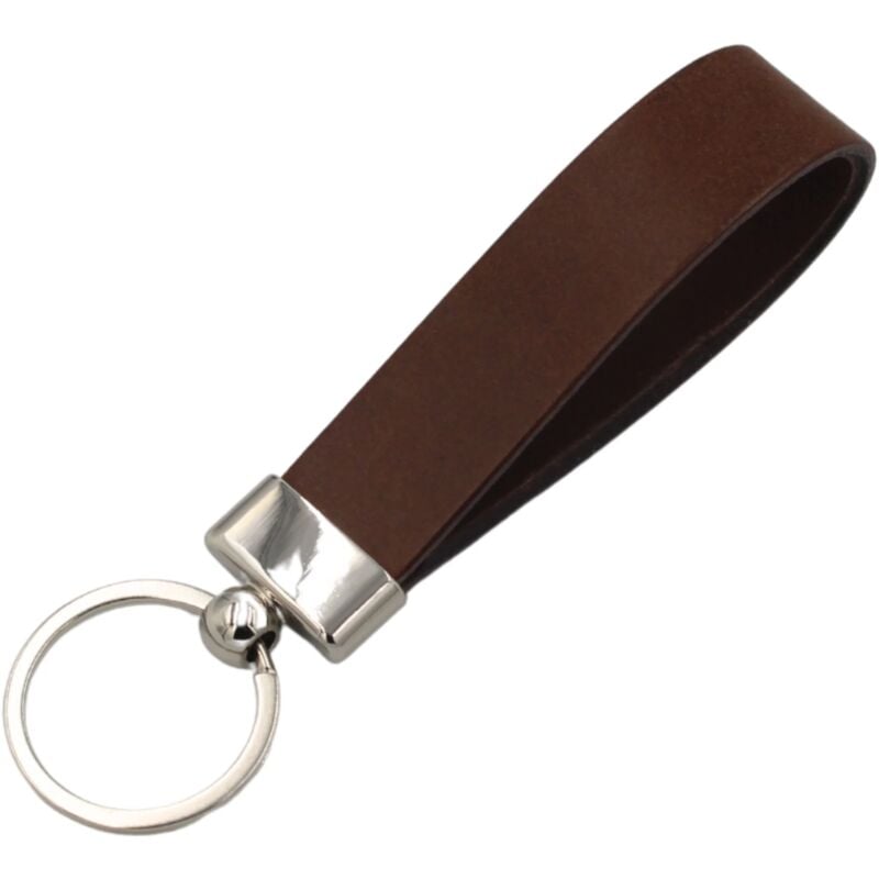 Porte-clés en cuir design PREMIUM couleur marron uni