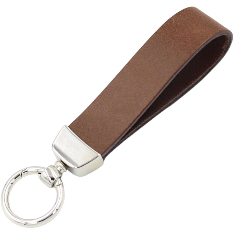 Porte-clés en cuir élégant design premium fermoir MARRON FONCÉ