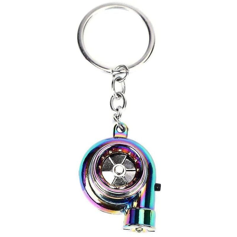 Porte-clés en métal pour voiture, clé turbo sonore, roulement à billes rotatif