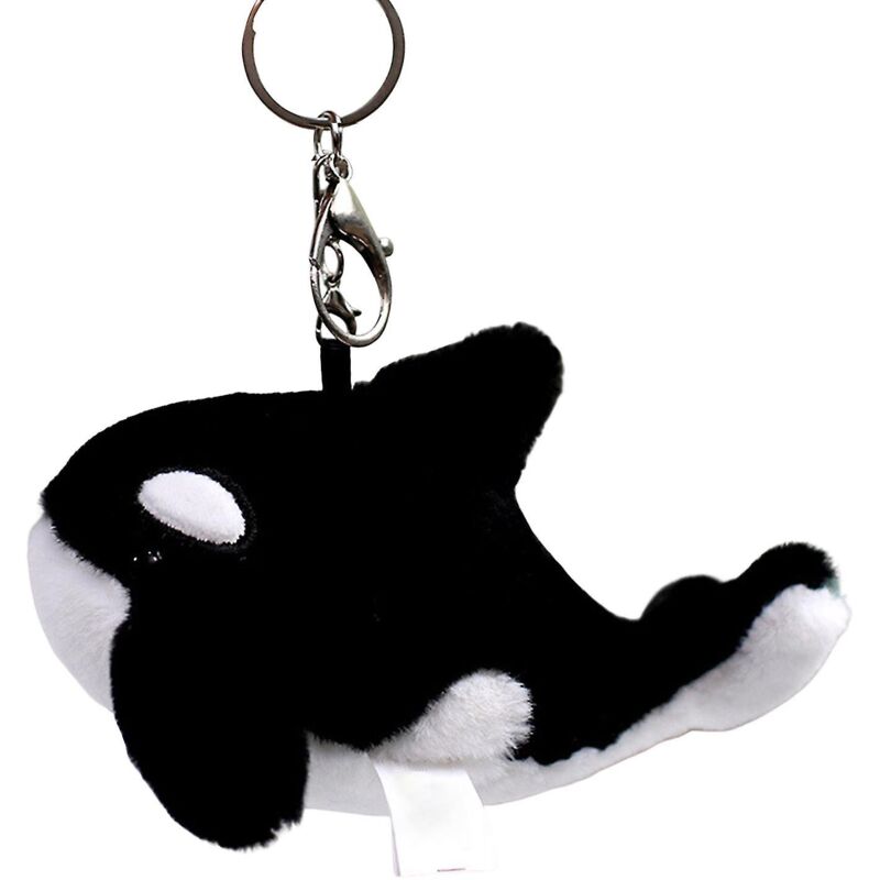 Porte-clés en peluche baleine - Mini ornement en peluche mignon d'animal marin de dessin animé - Porte-clés en peluche pour filles et couples