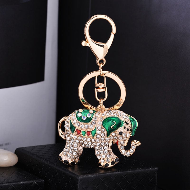 Fei Yu - Porte-clés en strass en forme d'éléphant mignon pour femme