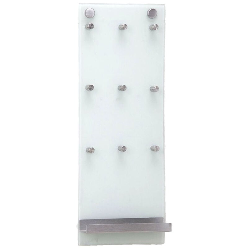 Zeller - Porte-clés en verre, 9 crochets + étagère