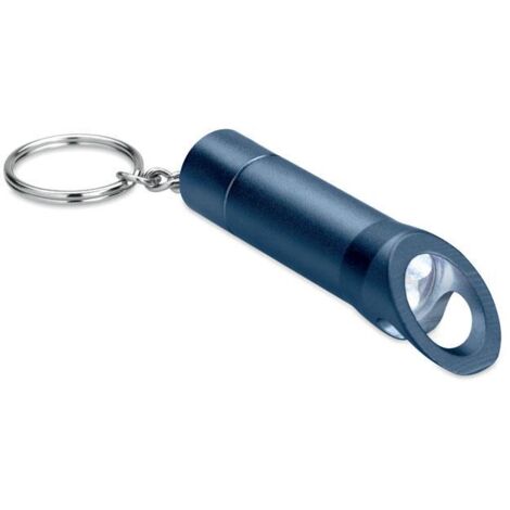 Porte-clés lampe torche en métal MidOcean Litop, taille unique, bleu marine - AquaForge