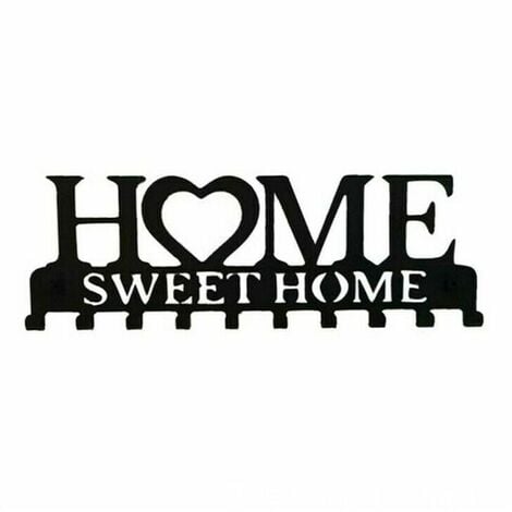 ERHOPE Porte-Clés Mural Accroche Clef Sweet Home Décoratif (10 Crochets), Patère en Métal pour Porte d'Entrée, Cuisine ou Garage,Rangement pour Clés de Maison, Travail, Voiture, Véhicules,Décor Vintage