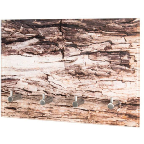 Porte-Clés Mural en Verre "Écorce" 30cm Marron