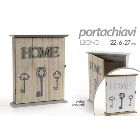 Porte Clés Mural Home 22x6x27cm Shabby Chic Col Ass 765896