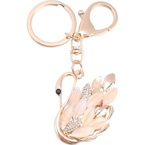 Porte-clés pendentif cygne strass