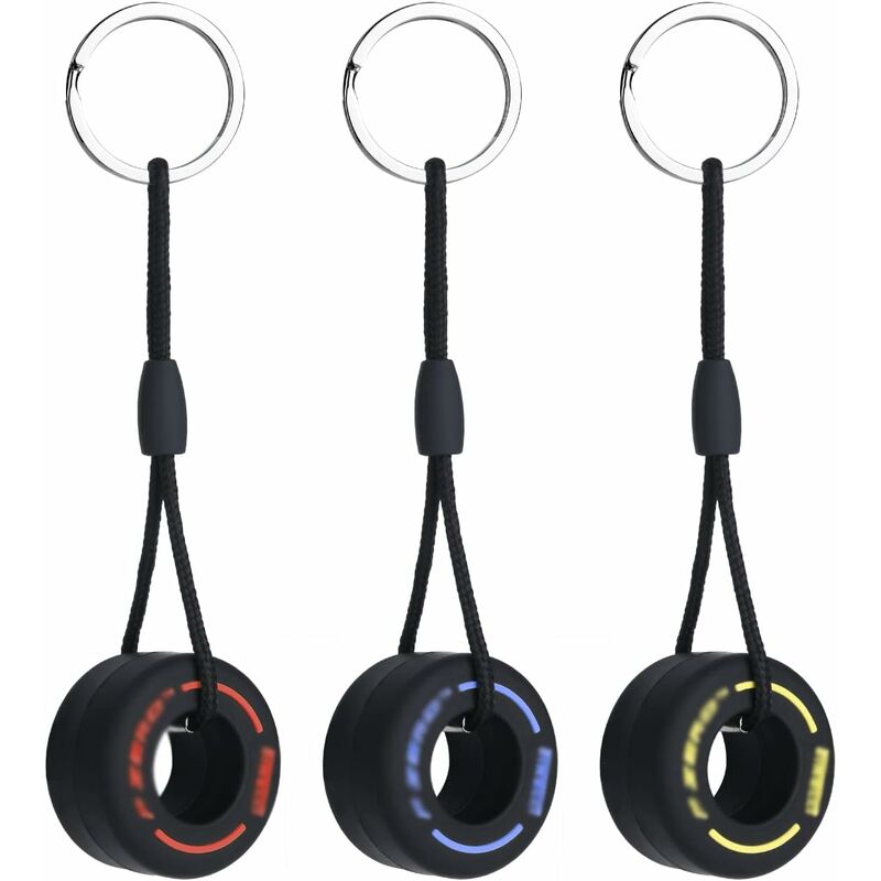 Porte-clés Pneu, 3PCS Pendentifs Porte-clés, Mode Ultra Doux Pneu Porte-clés Simulation Dessin Animé Petit Pneu Porte-clés pour Accessoires de