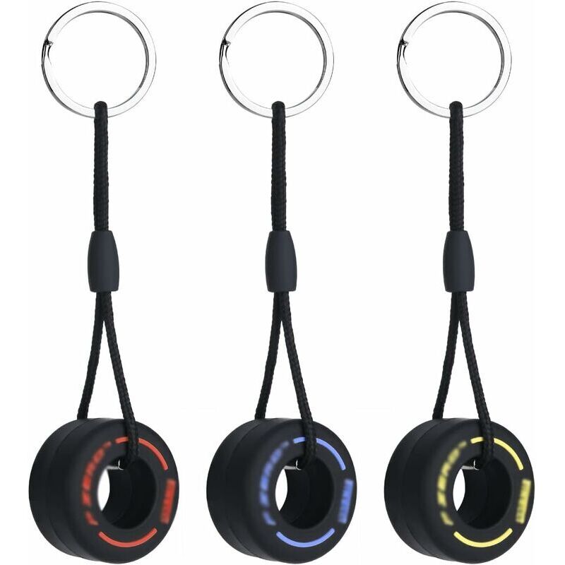 Porte-clés Pneu, 3PCS Pendentifs Porte-clés, Mode Ultra Doux Pneu Porte-clés Simulation Dessin Animé Petit Pneu Porte-clés pour Accessoires de
