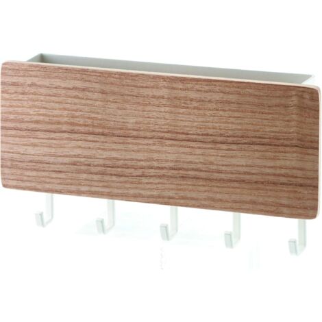 Porte-clés sans perçage - fer et bois couleur bois
