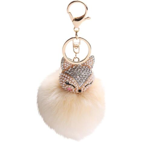 Porte-clés tête de renard en alliage moelleux,