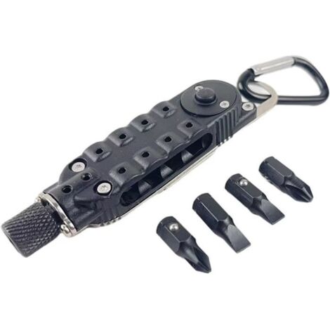 Porte-clés tournevis multifonctionnel - Mini outils avec lumière LED ouvre-bouteille