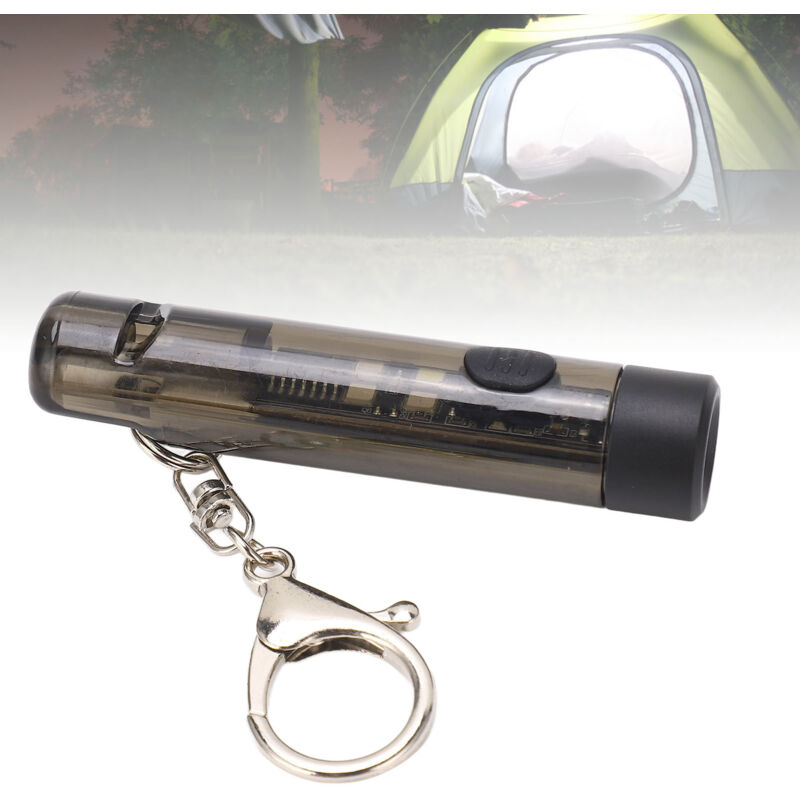 Debuns - Porte-clés usb c Lampe de poche rechargeable Mini lampe portable Lampe torche d'urgence extérieure avec sifflet,DUBUNS