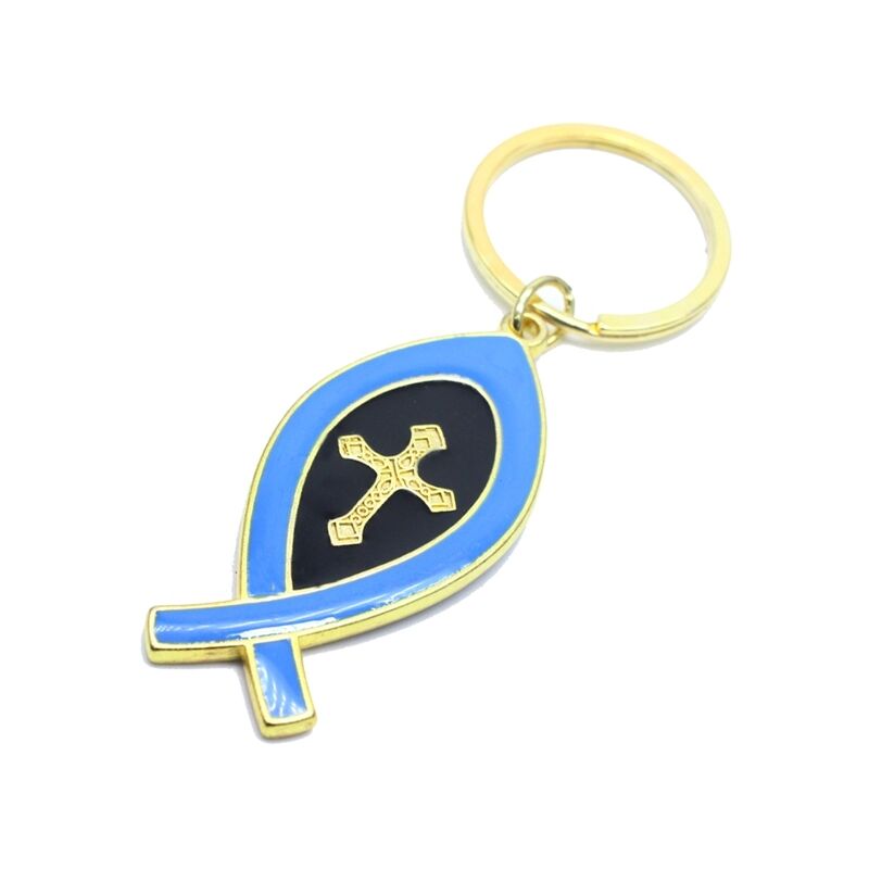 Porte-clés croix double face jésus Christ