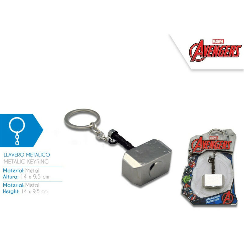 Porte clés Marvel Avengers marteau de Thor en métal - 4x9.5cm