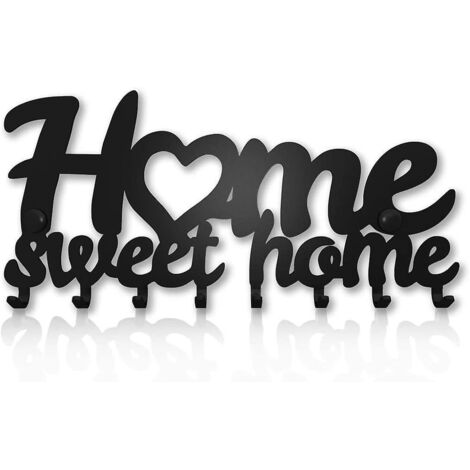 porte-cls Mural Accroche Clef Sweet Home Dcoratif (support  8 Crochets), Patre En Mtal Pour Porte D'entre, Cuisine Ou Garage  Rangement Pour Cls