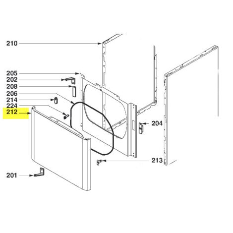 PORTE COMPLETE pour SECHE LINGE FAGOR - AS6019443