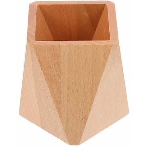 Porte-conteneurs de stylo de bureau 1PC Porte-stylo de bureau de bureau Organisateur de bureau Décor de table (Color : Wood color)