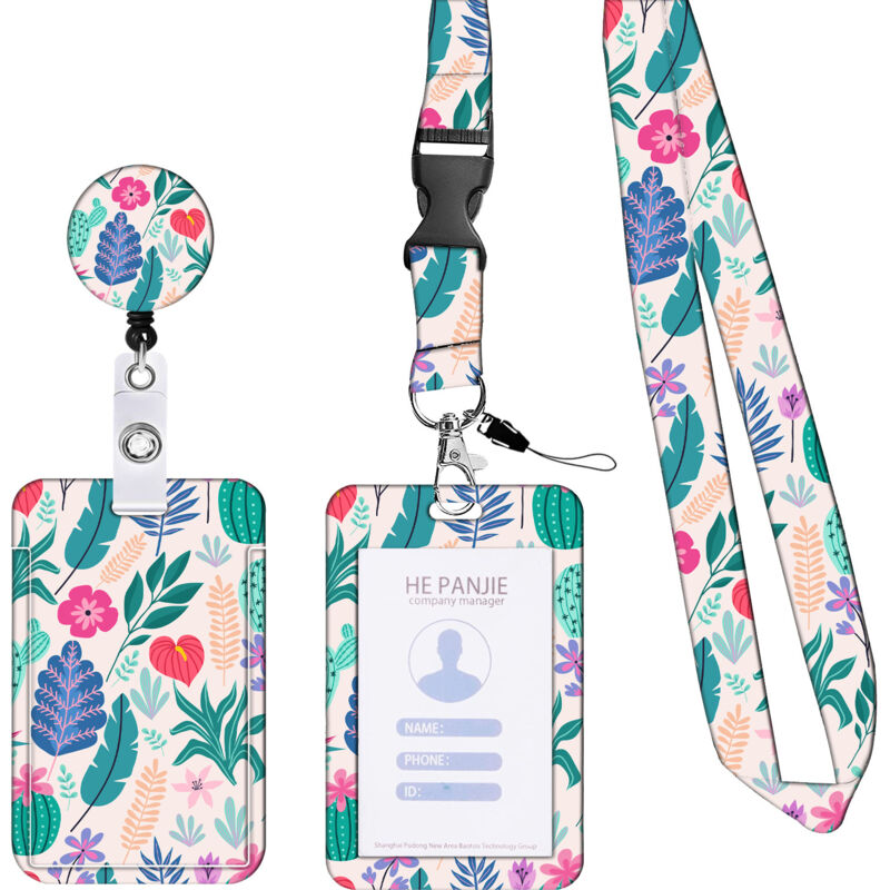 Rapanda - Porte Cordon Badge de Cou avec Porte Carte, Lanyard Neck Strap avec Swivel Lobster Clasp -Pour Porte Badge