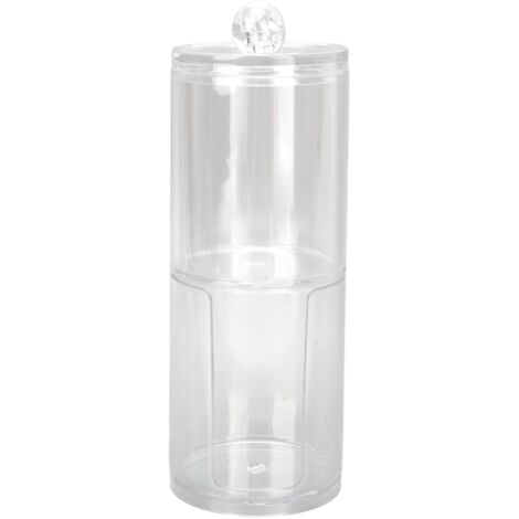 Porte-coton démaquillant transparent professionnel - Boîte de rangement pour salle de bain et organisateur à cotons-tiges