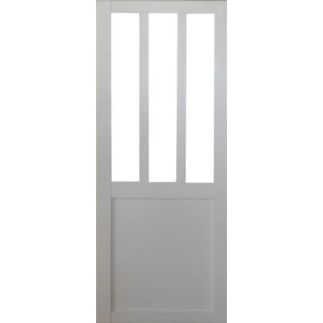 porte Coulissante Atelier Blanc H204 X L83 Gd Menuiseries