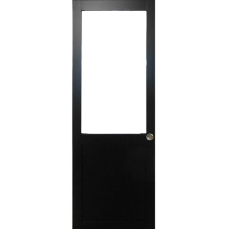 Porte Coulissante Atelier Noir H204 X L63 Sans Meneau Et 2 Coquilles