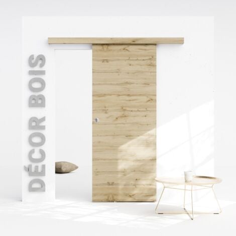 MON MARCHÉ DÉCO Porte Coulissante avec Rail - Tokyo 83 cm - Sans butée