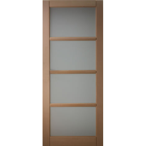 Porte Coulissante en hêtre 4 vitrages H204 X L73