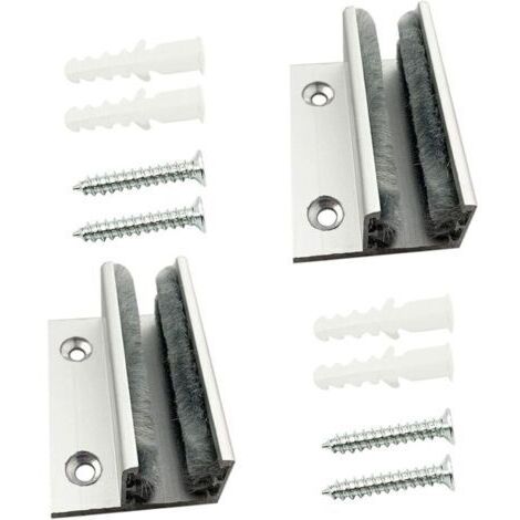 Porte Coulissante en Verre Guide au sol Pince en Verre Support de Tablette en Verre Système de Porte Coulissante 2 Pièces en