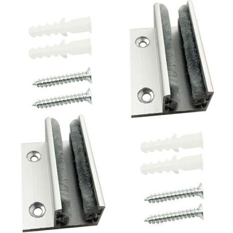 Porte Coulissante en Verre Guide au sol Pince en Verre Support de Tablette en Verre Système de Porte Coulissante 6 Pièces en Alliage D'aluminium Guidage Accessoires Coulissantes Support de Porte.（1012