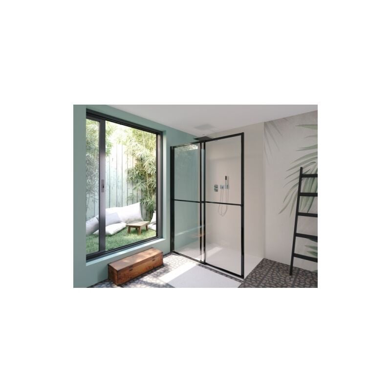 Porte coulissante et pivotante SECURE Noir mat - L120 cm
