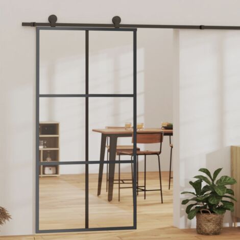 Porte coulissante et quincaillerie Verre et Aluminium 102x205cm vidaXL