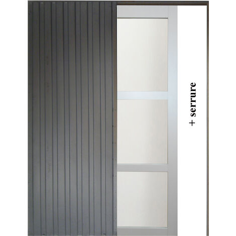 Kit rail pour porte coulissante de largeur 73cm à 93cm avec habillage en  chêne, 1058207, Menuiserie, escalier, porte et fenêtre