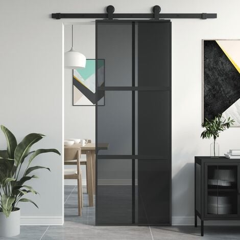 Porte Coulissante Verre ESG et Aluminium Maison Intérieur Multi-modèle  vidaXL