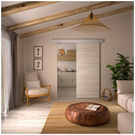 Porte coulissante OPTIMUM Chêne blond H 204 x L 73 x Ép 3,8 cm