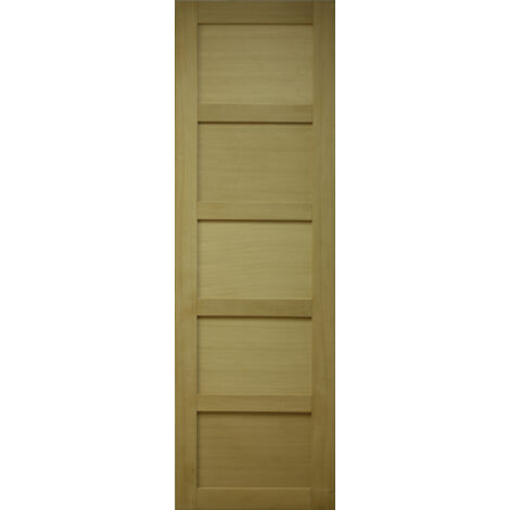 Porte Coulissante placage chêne 5 panneaux H204 X L63