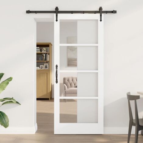 Porte Coulissante-Porte intérieure ORKDAL Blanc 83 x 202 cm Bois et métal 341921