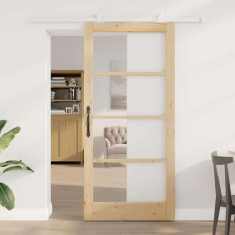 Porte Coulissante-Porte intérieure ORKDAL Marron 93 x 202 cm Bois et métal 451293