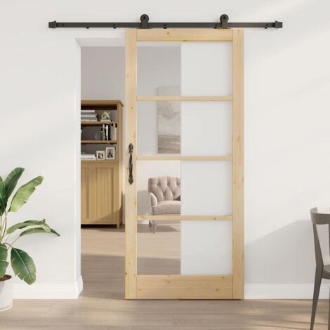 Porte Coulissante-Porte intérieure ORKDAL Marron 93 x 211 cm Bois et métal 218888