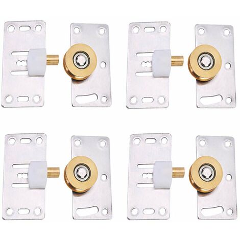 Porte Coulissante Roulettes, 4 Ensemble Roulette Porte Coulissante Placard, Placard Porte Poulie, Meubles Roues Coulissante, pour Armoires, Armoires, Fenêtres, Portes Coulissantes