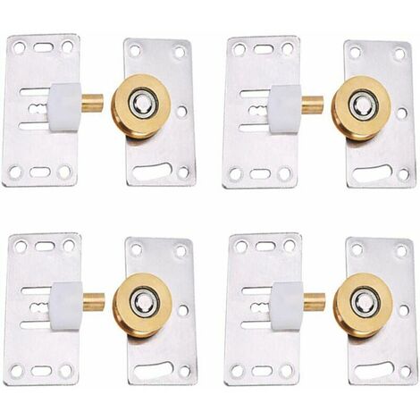 Porte Coulissante Roulettes, 4 Ensemble Roulette Porte Coulissante Placard, Placard Porte Poulie, Meubles Roues Coulissante, pour Armoires, Armoires, Fenêtres, Portes Coulissantes,