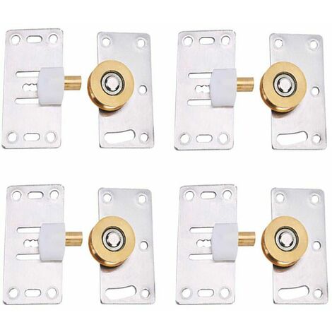 Porte Coulissante Roulettes, 4 Ensemble Roulette Porte Coulissante Placard, Placard Porte Poulie, Meubles Roues Coulissante, pour Armoires, Armoires, Fenêtres, Portes Coulissantes