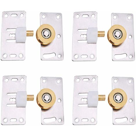 Porte Coulissante Roulettes, 4 Ensemble Roulette Porte Coulissante Placard, Placard Porte Poulie, Meubles Roues Coulissante, pour Armoires, Armoires, Fenêtres, Portes Coulissantes,ladacèe