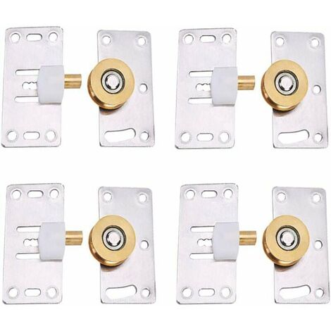 Porte Coulissante Roulettes, 4 Ensemble Roulette Porte Coulissante Placard, Placard Porte Poulie, Meubles Roues Coulissante, pour Armoires, Armoires, Fenêtres, Portes Coulissantes,ladacèe